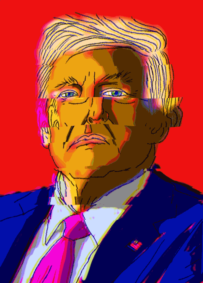 Donald Trump animation cartoon doodles drawm gif art glitch illustration trump