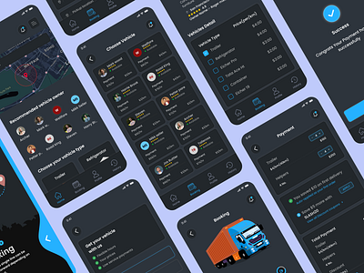 Truck Trailer Booking App🚚 creative dashboard design graphic design illustration logo mobile modern ui ux