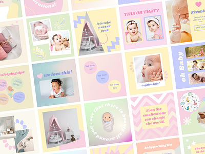 Baby Business Social Media Canva Templates baby baby brand baby business canva canva templates cute graphics cute instagram cute social media instagram pastel templates toddler