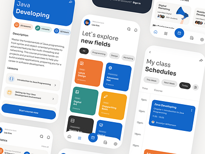 E-Learning Mobile app - LearnNest class course courses catalogue design e learning education fnavbar learning lesson lesson page lms mobile app mobile app design mobile ui mobile ux modern shedule ui uiux ux