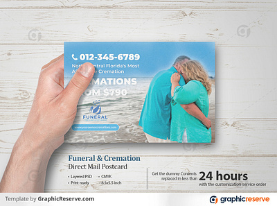 Cremation Funeral Service Marketing Postcard Layout cremation direct mail marketing cremation service postcard postcard