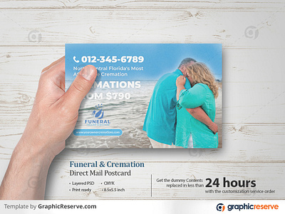 Cremation Funeral Service Marketing Postcard Layout cremation direct mail marketing cremation service postcard postcard