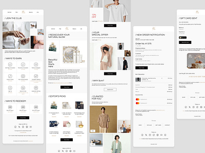 E-mail Templates Design branding clothes design e commerce e mail ecommerce email fashion graphic design marketing minimal shoe shoes shop store templates ui ux web website