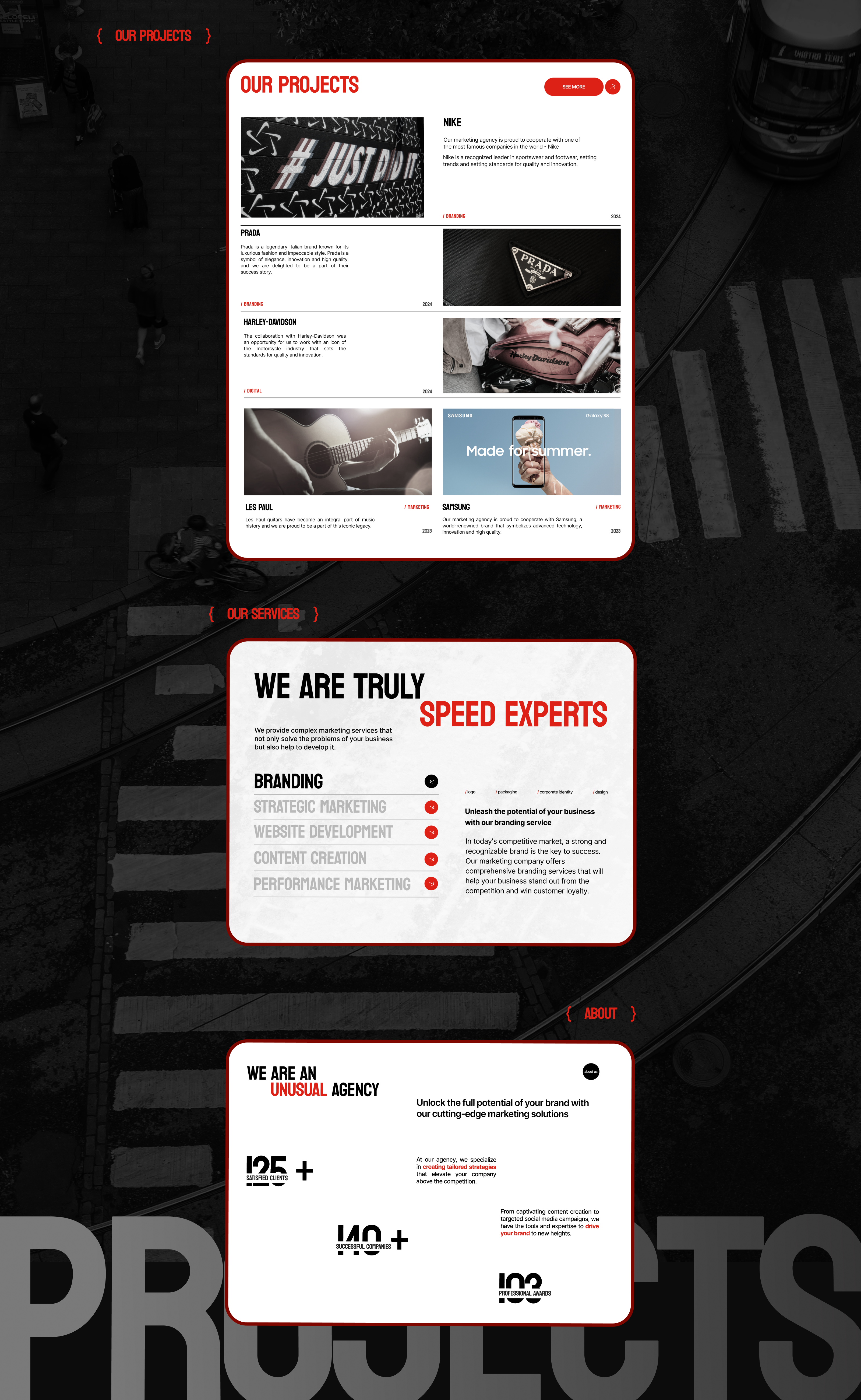 Example of Website Design  & Development