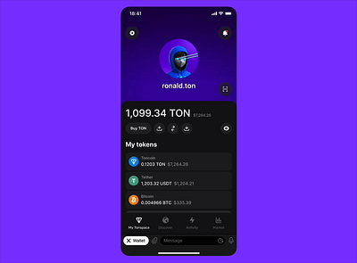 Telegram wallet contest pt.2 app clean design illustration interface mobile ui ux