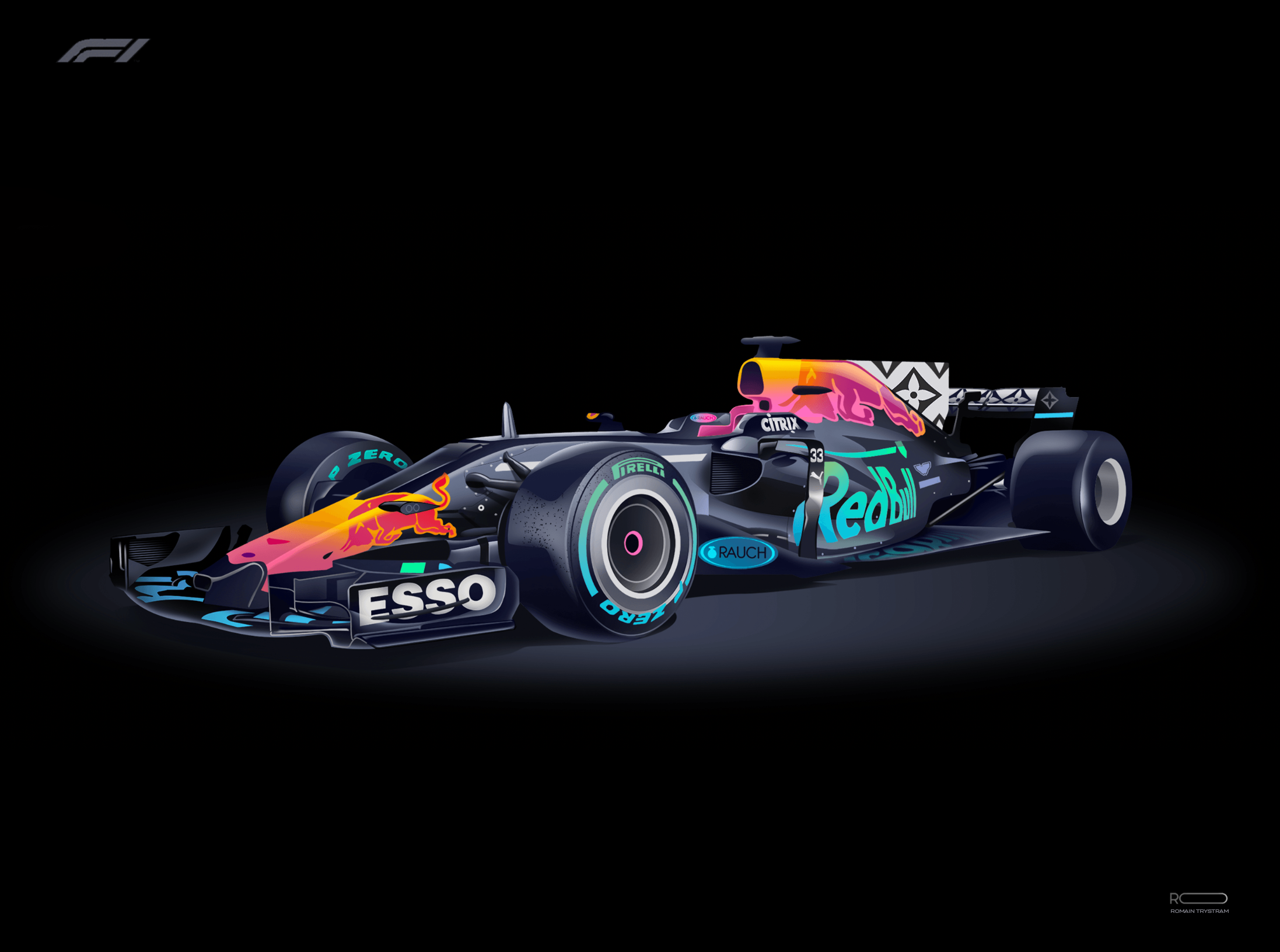 F1 Redbull x LVuitton advertising bestofdribbble brand branding campaign cardesign design dribbble f1 formulaone illustration prototype race redbull supercar