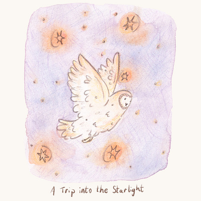 A Trip into the Starlight artwork cute design illustration watercolor