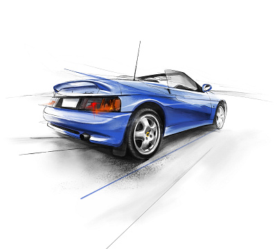 Lotus Elan adobe caranddriver cardesign drawing illustration lotus pencil sketch