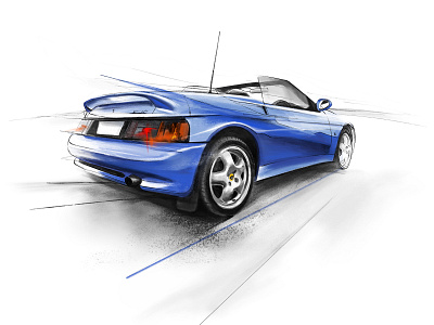 Lotus Elan adobe caranddriver cardesign drawing illustration lotus pencil sketch