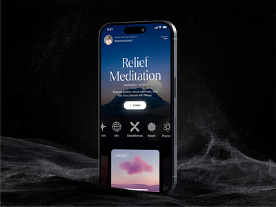 Meiya | Meditation Mobile App app app design astrology calm health meditate meditation meditation app mental mobile mobile app player relax sleep sound u ui ui app wellness yoga