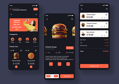 Food app colour design figma food typography ui ux