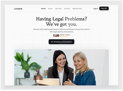 Law Consultation Landing Page consultation hero section landing page law law firm legal ui uidesign