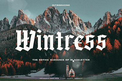 Wintress Gothic Elegance of Blackletter Font animation blackletter branding design display font fraktur font gothic gothic font graphic design lettering logo tattoo typeface typography ui vintage