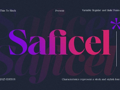 Saficel | With 18 Font font font desing font variabel graphic design serif