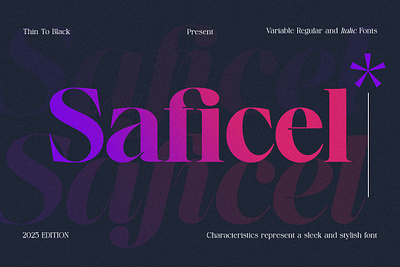 Saficel | With 18 Font font font desing font variabel graphic design serif