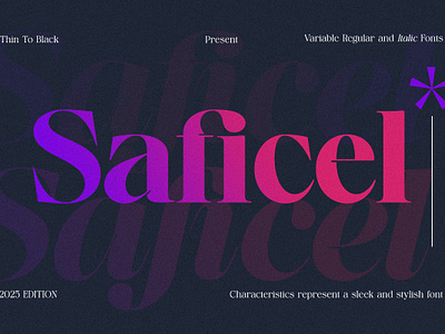 Saficel | With 18 Font font font desing font variabel graphic design serif