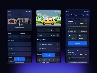 Ev Charging App account app ui charging electric car ev charging ev charging app ev station mobile app mobile ui route shasanko das
