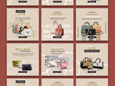 Exclusive Bag - Social Media Post\Ad Design bag ad design bag social media post design banner design creative design ecommerce exclusive bag ad design facebook post graphic design instagram post print product design social media template