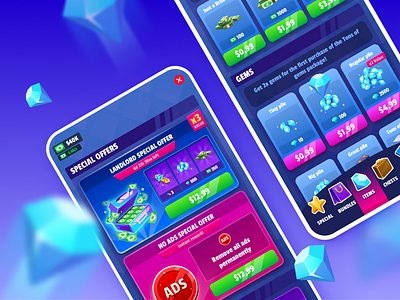 Landlord Inc. Mobile Game — Shop UI game game ui gems mobile game shop ui vector