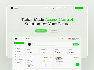 MyEstate-Gate Community Management Dashboard dashboarddesign designinspiration dribbble minimalistdesign realestate saas ui uitrends userexperience