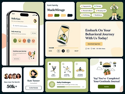 Mental Wellness Bento UI Design 3d animation app bento bento design bento ui branding design designforwellness graphic design heathcare website illustration logo mental health minimal motion graphics ui user experience ux website design