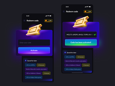 Redeem Code mobile redeem code ui