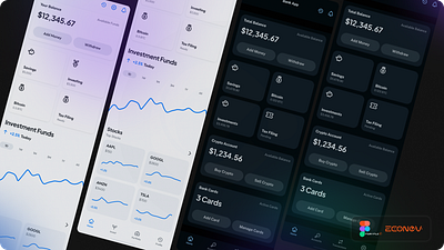 🏧 Minimal Fintech app by econev app bank branding design econev evgheniiconev figma fintech graphic design illustration ios lizzardlab logo ui ux vector