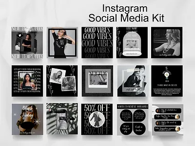 Social Media Kit bloom bloossom branding canva templates design facebook graphic design instagram luxary mystical bloom social media kit templates tictok