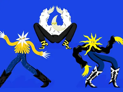 The Sun, The Star & The Moon character character design graphic design illustration poster