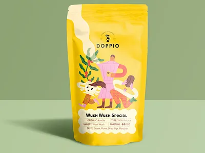 Wush Wush Coffee branding coffee design graphic design illustration packaging