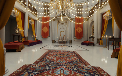 Royal Indian Palace Hall 3d 3d art 3d modeling architectural archivz arnold digital art environment maya