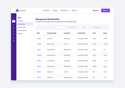 ✤ SaaS Table UI | Date Picker date pickers design responsive design table tables ui user interface ux