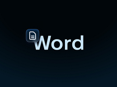 Type Icon | Word blue dark mode design glass graphic design icon illustration light mode ui word