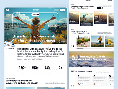 🌍 TripNest – Your Journey Begins Here! adventure travel curated packages customer testimonials design destination highlights hero section immersive design interactive gallery intuitive uxui landing page responsive design seamless navigation travel community travel inspiration ui design vibrant photography visual storytelling wanderlust website