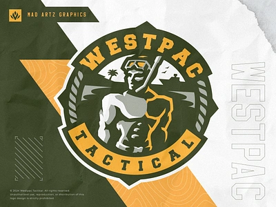 Westpac Tactical Badge Logo Design brand identity branding design esports gaming graphic design logo logo design mascot mascot logo military sports sports logo sports logo design tactical