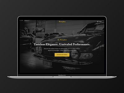 Hourglass - Old fashioned Luxury car website 3d animation branding graphic design logo motion graphics ui