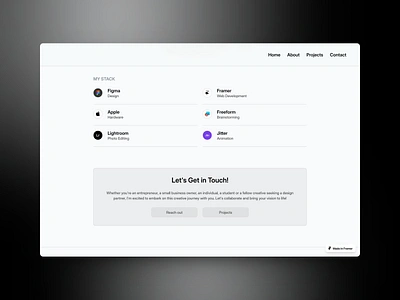 My stack section design experiment. clean dark graphic design minimal minimalist ui webdesign website