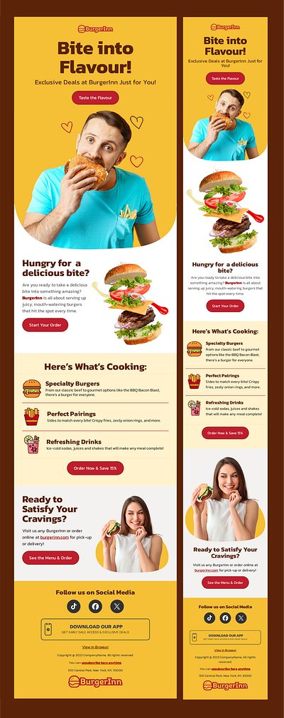 BurgerInn Email Design burger burger email design burger email template burger templates email design email design templates email designs email newsletter fast food email design food email template food templates