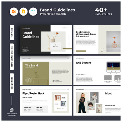 Minimal Brand Guideline Presentation Template brand book brand guideline branding branding book business clean creative graphic design guideline illustration keynote logo logo template minimal minimalist mockup presentation template ui ui8