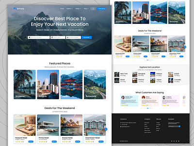 Travel & Hotel Booking Platform Landing Page Website booking dailyux figma hotel booking popular remotejob travel treanding ui uidesign uiux uiuxdesign uiuxjob ux uxlife website