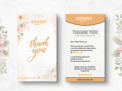 Amazon products Insert Card / Thank You Card amazon product insert amazon thank you card branding gift card package insert product insert card review card design review card template thank you card