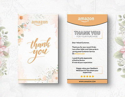 Amazon products Insert Card / Thank You Card amazon product insert amazon thank you card branding gift card package insert product insert card review card design review card template thank you card