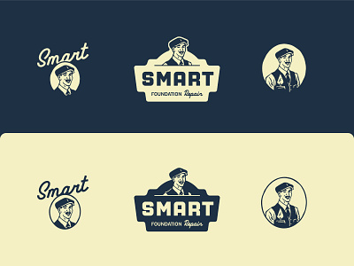 Smart Logo Lockups 1920s blue collar brand kit branding character graphic kit lockups logo design logo kit mascot pale retro roaring 20s trades vintage