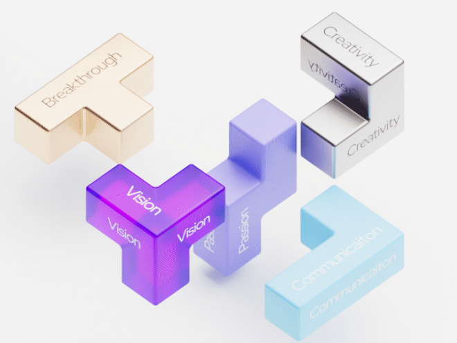 Cube puzzle, represents complexity, 3D render, animation 3d abstract animation arnold branding cinema4d design graphic design illustration logo motion graphics ui