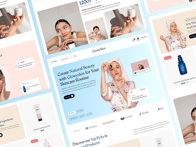 💻 Landing Page Glowyskin – Your Path to Radiant Beauty! ✨ beauty glowing landing page skincare ui ux website women