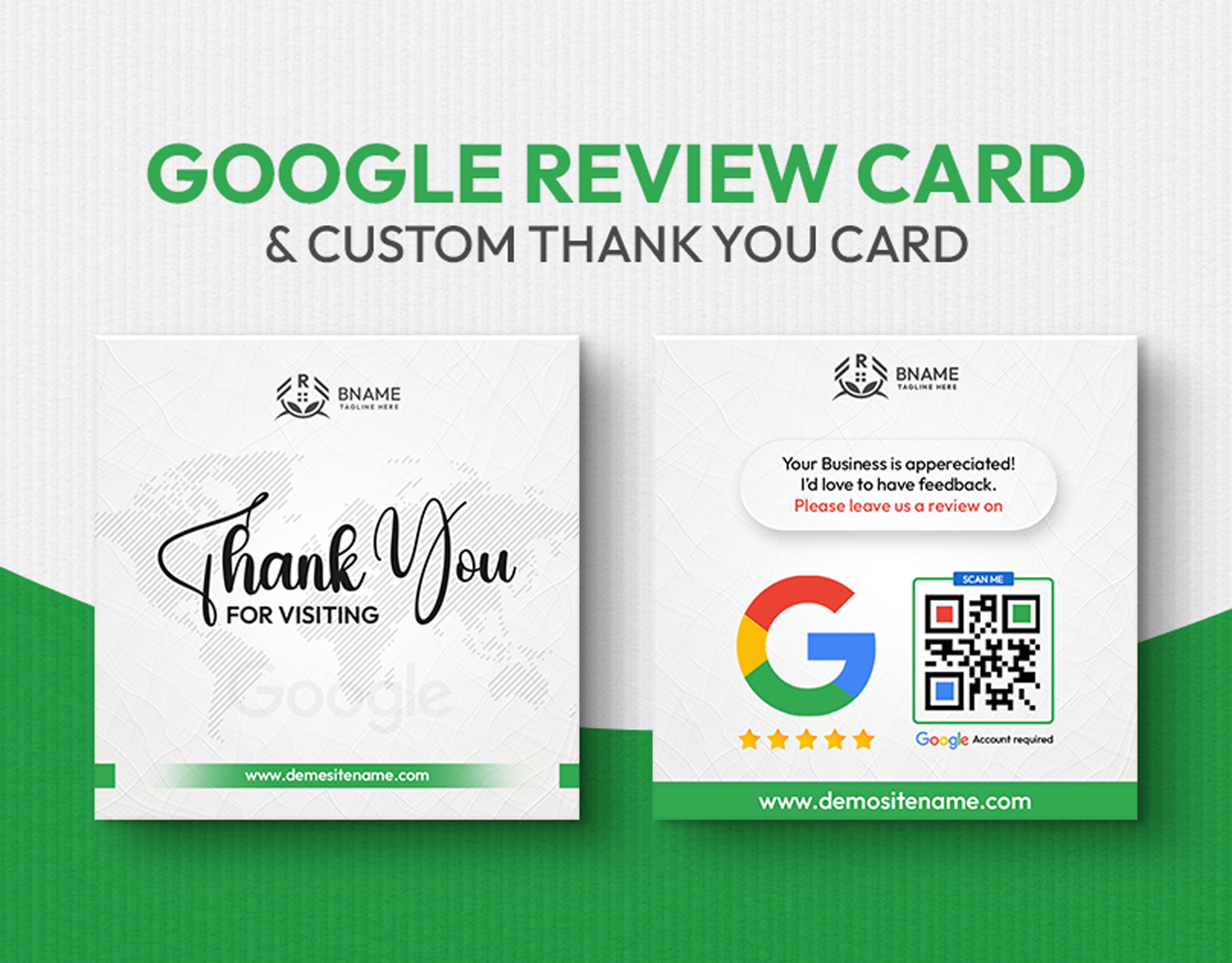 Thank You Card / Custom Review Card Design package insert