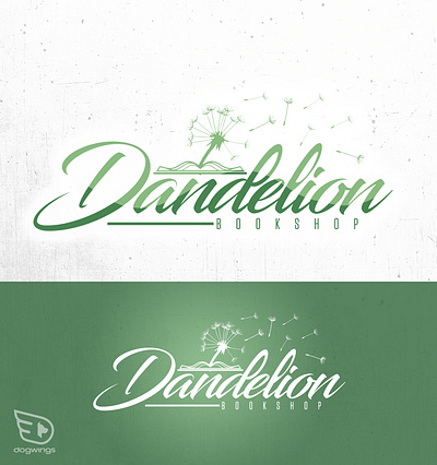 Logo concepts books chipdavid dandelion dogwings drawing graphic design logo vector