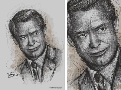 Cary Grant - Scribble Art abstract art style avtor fan art film illustration line line art movie portrait portrait illustration scribble scribble art