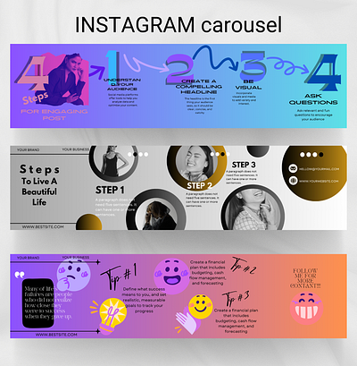 Instagram Carousel branding canva templates carousels design editable facebook graphic design instagram instagram post mystical bloom post social media kit templates tictok