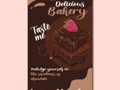 Delicous Bakery bakery cake shop flyer flyer design food design food flyer food illustration graphic design menu minimal mockup